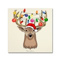 Trademark Fine Art Mark Ashkenazi 'Christmas Deer' Canvas Art, 14x14 ALI7886-C1414GG